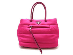 Prada Bomber Shoulder Bag Saffiano Leather Pink